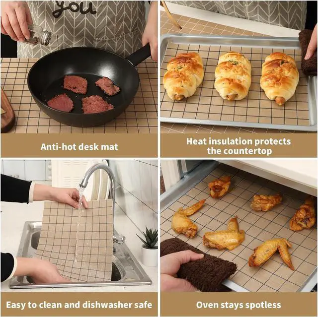 Alt view image 7 of 7 - Silicone Baking Mat Roll 12IN*5FT Free Cutting, Non-Slip Pastry Mat, Non-Stick Reusable Air Fryer Liner, Oven Liners, Counter Mat, Freeze Dryer Mat, Easily Cut to Size Fit All Ovens Pans Tins Dishes