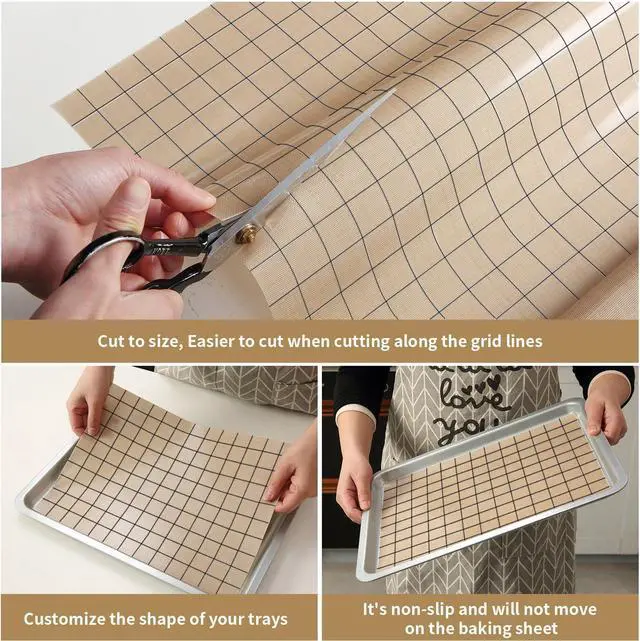 Alt view image 2 of 7 - Silicone Baking Mat Roll 12IN*5FT Free Cutting, Non-Slip Pastry Mat, Non-Stick Reusable Air Fryer Liner, Oven Liners, Counter Mat, Freeze Dryer Mat, Easily Cut to Size Fit All Ovens Pans Tins Dishes