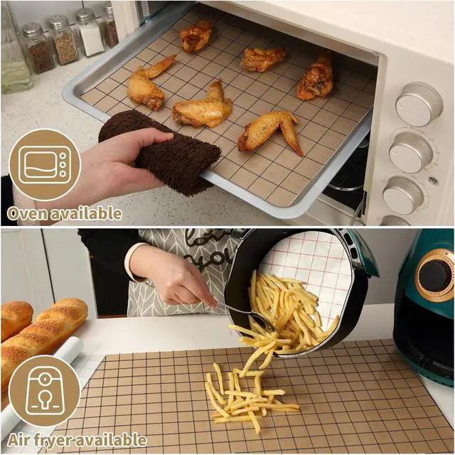 Alt view image 5 of 7 - Silicone Baking Mat Roll 12IN*5FT Free Cutting, Non-Slip Pastry Mat, Non-Stick Reusable Air Fryer Liner, Oven Liners, Counter Mat, Freeze Dryer Mat, Easily Cut to Size Fit All Ovens Pans Tins Dishes