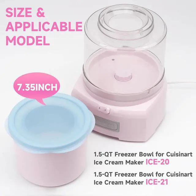 Alt view image 2 of 7 - Silicone Lids for Cuisinart 1-1/2-Quart Freezer Bowl, 2 Pack Reusable Covers for Cuisinart lce Cream Maker, Dishwasher, Microwave & Freezer Safe, Kitchen Accessory