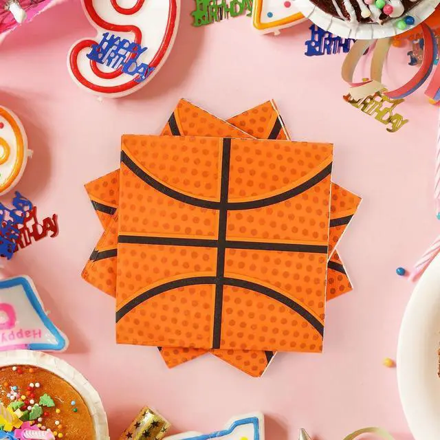 Alt view image 5 of 7 - 40PCS Basketball Paper Plates and Napkins Party Supplies, Disposable Basketball Party Plates and Napkins Tableware Set for Kids Basketball Birthday Party Decorations Serves 20 Guests
