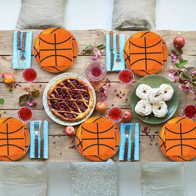 Alt view image 7 of 7 - 40PCS Basketball Paper Plates and Napkins Party Supplies, Disposable Basketball Party Plates and Napkins Tableware Set for Kids Basketball Birthday Party Decorations Serves 20 Guests