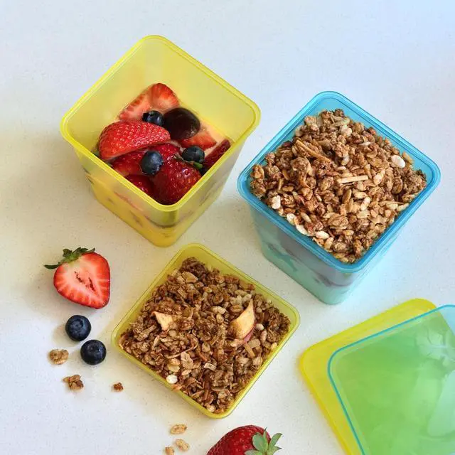 Alt view image 4 of 4 - Youngever 7 Sets Plastic Parfait Cups, Reusable Dessert Cups with Lids and Inserts, Medium 8 Ounce, Spill and Leak Proof