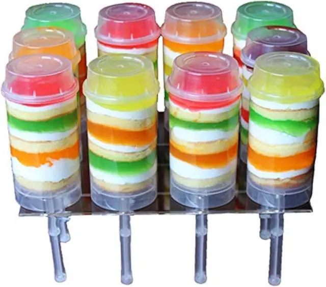 Main image of Pack of 10 Push-Up Cake Pop Containers, Reusable and Perfect for Homemade Treats Dessert Snacks Cheesecake Push Up Cups