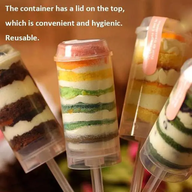 Alt view image 2 of 5 - Pack of 10 Push-Up Cake Pop Containers, Reusable and Perfect for Homemade Treats Dessert Snacks Cheesecake Push Up Cups