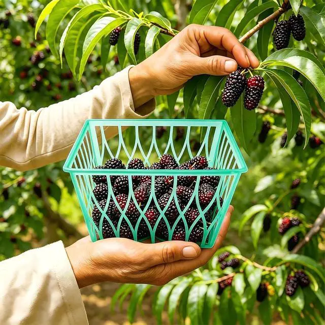Alt view image 3 of 7 - 20 Pack Plastic Berry Baskets Strawberry Basket 4-Inch Berry Picking Basket Farmer Market Produce Baskets Fruit Vegetable Storage Containers