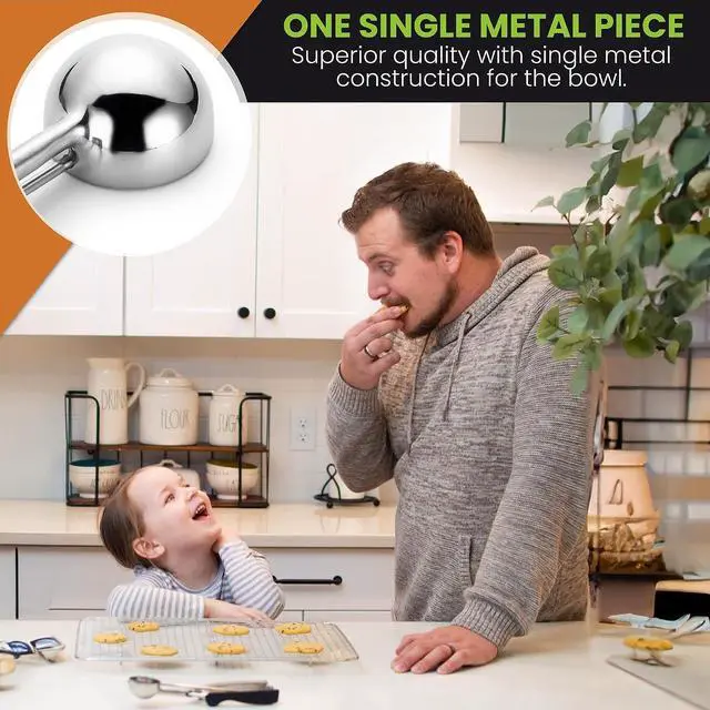 Alt view image 6 of 7 - Spring Chef Extra Small Stainless Steel Melon Baller Scoop, #100, Black | Mini Cookie Scoop for Baking with Trigger Release, Watermelon Scooper, 0.6 Tablespoon (Tbsp), Fruit Scooper and Baller