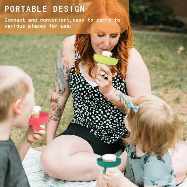 Alt view image 6 of 7 - 4PCS Popsicle Holders for Kids,2 IN 1 Reusable Silicone Ice Cream Holder,Catches Drips Before They Drop,Travel-Friendly for Summer Days and Party Present(Multicolour)