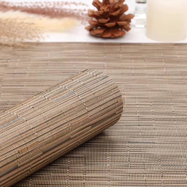 Alt view image 2 of 7 - Myir JUN Light Brown Table Runner Home Decor Dining Table Runners | Vinyl Table Runner 55 Inch Long Decor Dining Table Runners Arbitrarily Cropped Runner for Table Heatproof for Home Party