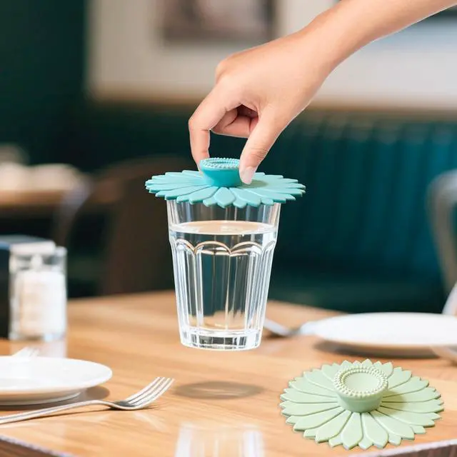Alt view image 6 of 7 - Sunflower Silicone Cup Covers,4.1 Inch Reusable Suction Lids - Seal & Keep Drinks Warm/Cold,Dishwasher Safe for Coffee & Tea 3PCS