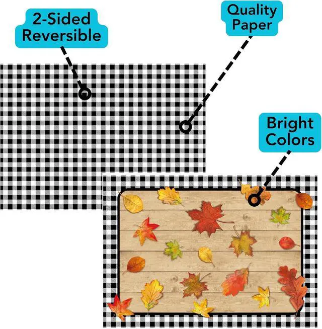 Alt view image 2 of 7 - Iconikal 2-Sided Black Gingham Reversible Disposable Paper Place Mats 14 x
