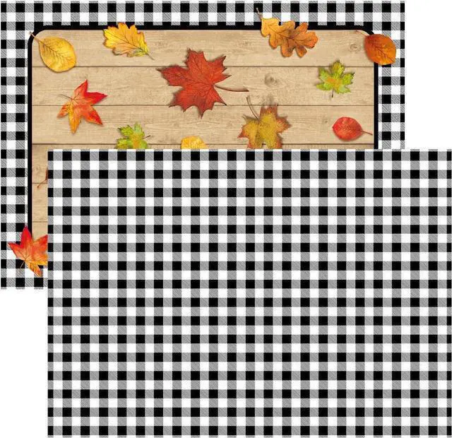 Main image of Iconikal 2-Sided Black Gingham Reversible Disposable Paper Place Mats 14 x
