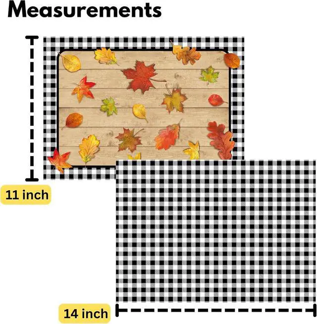 Alt view image 3 of 7 - Iconikal 2-Sided Black Gingham Reversible Disposable Paper Place Mats 14 x