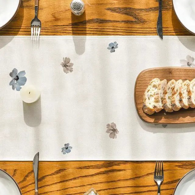 Alt view image 3 of 7 - Artoid Mode Brown Poppy Floral Leaves Spring Table Runner, Seasonal Summer Kitchen Dining Table Decoration for Home Party Decor 13x72 Inch