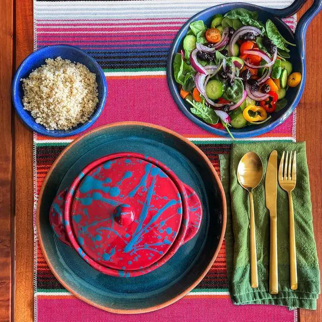Alt view image 3 of 7 - 2PCS Mexican Table Runner 14x86in Boho Dia De Los Muertos Decorations | Boho Style, Dia De Los Muertos/ofrenda, Vibrant Rainbow Colors, Linen Fabric, Cinco De Mayo