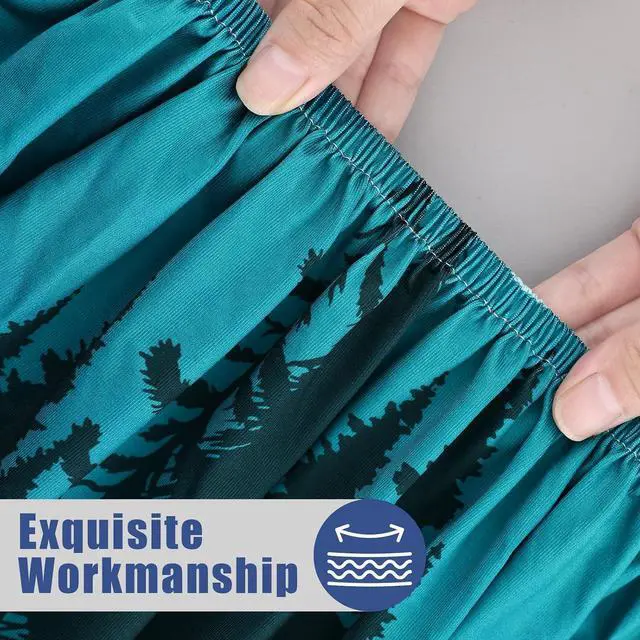 Alt view image 5 of 7 - Moosfor Printed Spandex 6FT Table Cloth, Elastic Fitted Tablecloth | Rectangle Patterned Table Cover, Stretch Washable Table Cloths for Picnic, Patio, Dining, Kitchen, Forest