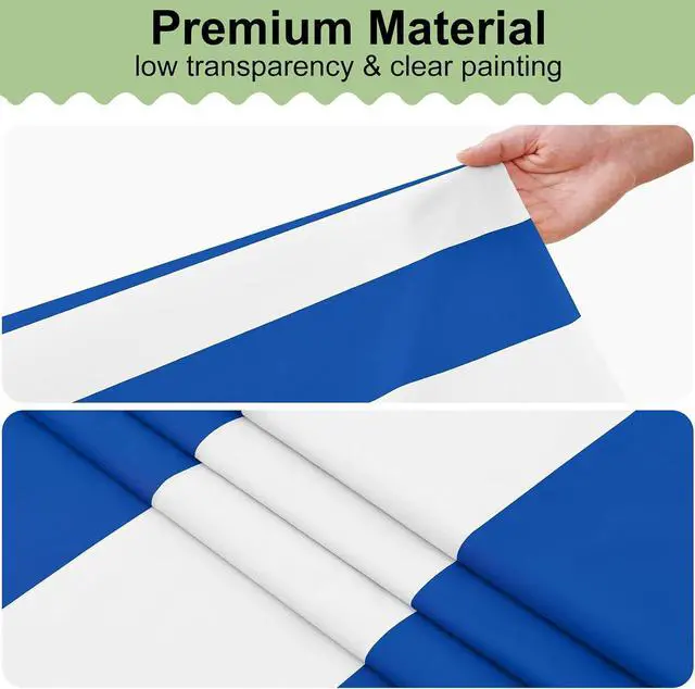 Alt view image 6 of 7 - misaya 3 Packs Striped Disposable Table Cloth, 54 x 108 Inch Waterproof Rectangle Tablecloth, Leakproof & Sturdy Decorative Table Covers for Picnic, Party, Back to School and Outdoor, Blue and White