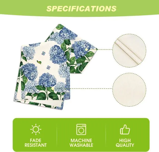 Alt view image 5 of 7 - Artoid Mode Watercolor Hydrangea Table Runner, Spring Summer Seasonal Kitchen Dining Table Decoration for Indoor Outdoor Home Party Decor 13 x 72 Inch