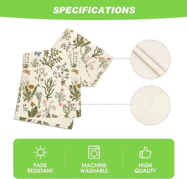 Alt view image 5 of 7 - Artoid Mode Wildflowers Floral Spring Table Runner, Seasonal Summer Butterfly Kitchen Dining Table Decoration for Home Party 13x72 Inch