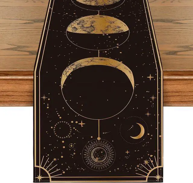 Main image of Artoid Mode Astrology Moon Magic Art Table Runner, Seasonal Mystical Gothic Kitchen Dining Table Decoration for Home Party Decor 13x72 Inch