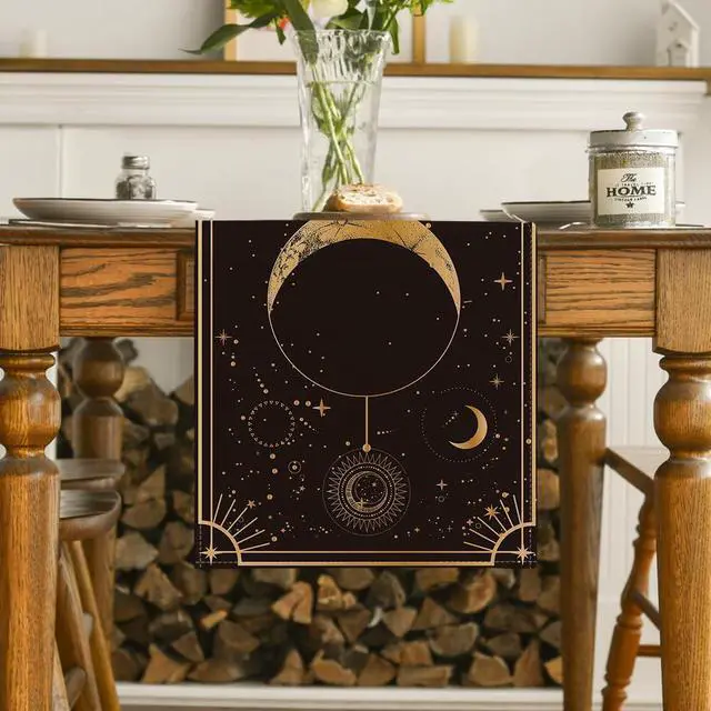 Alt view image 2 of 7 - Artoid Mode Astrology Moon Magic Art Table Runner, Seasonal Mystical Gothic Kitchen Dining Table Decoration for Home Party Decor 13x72 Inch