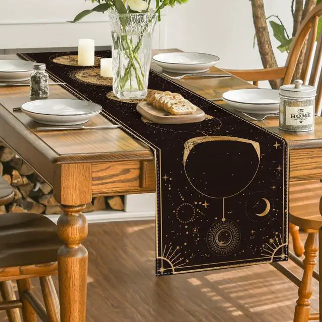 Alt view image 4 of 7 - Artoid Mode Astrology Moon Magic Art Table Runner, Seasonal Mystical Gothic Kitchen Dining Table Decoration for Home Party Decor 13x72 Inch