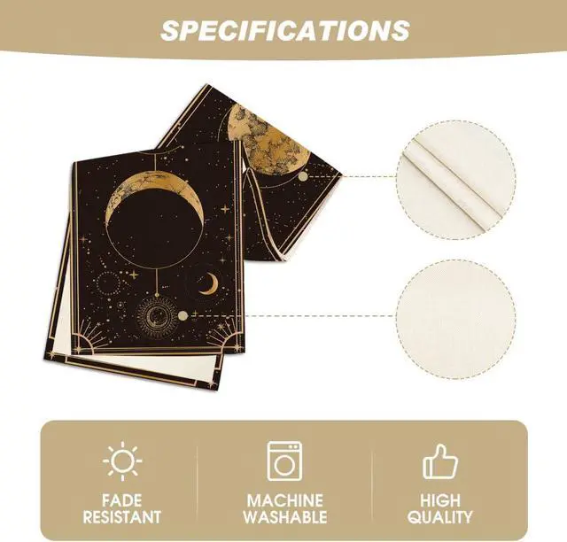 Alt view image 5 of 7 - Artoid Mode Astrology Moon Magic Art Table Runner, Seasonal Mystical Gothic Kitchen Dining Table Decoration for Home Party Decor 13x72 Inch