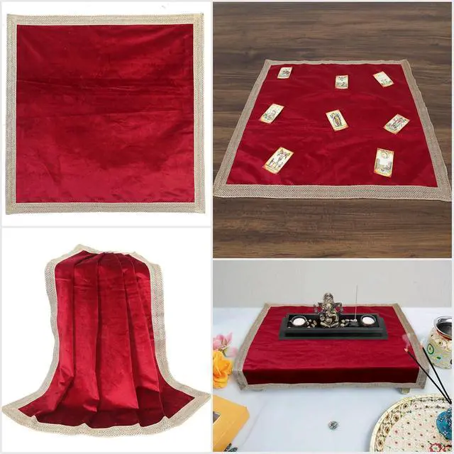 Alt view image 2 of 7 - Indian Consigners Small Solid Color Velvet Cloth for Multipurpose Use (Red)