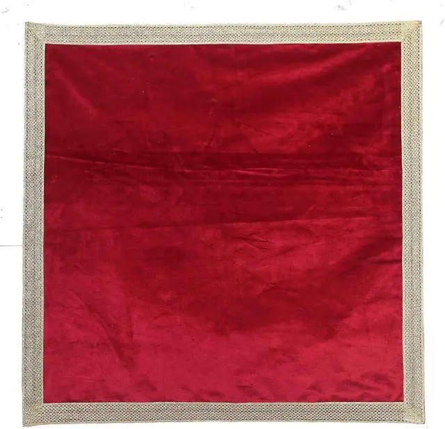 Alt view image 5 of 7 - Indian Consigners Small Solid Color Velvet Cloth for Multipurpose Use (Red)