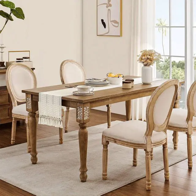 Alt view image 3 of 7 - ZeeMart Macrame Style Boho Table Runner, 12x72 Inch Ivory | Woven Boho Table Runner with Handmade Tassels, Crochet Hollow Table Scarf, Farmhouse Kitchen Home Decor Dresser Runner