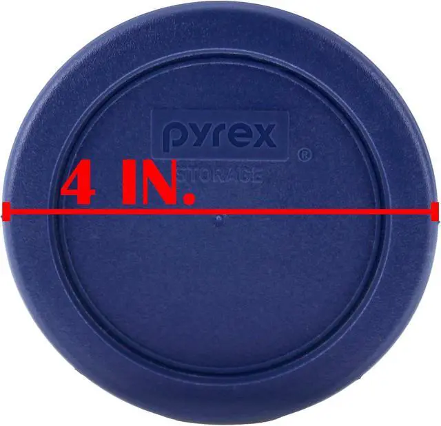 Alt view image 5 of 5 - Pyrex 7202-PC (1-Cup) Dark Blue Replacment Lids (4-Pack) - Made in USA | BPA-Free Plastic | Round Shape | Designed For 7202 Glass Bowl | Dishwasher Safe | Resists Stains And Odors