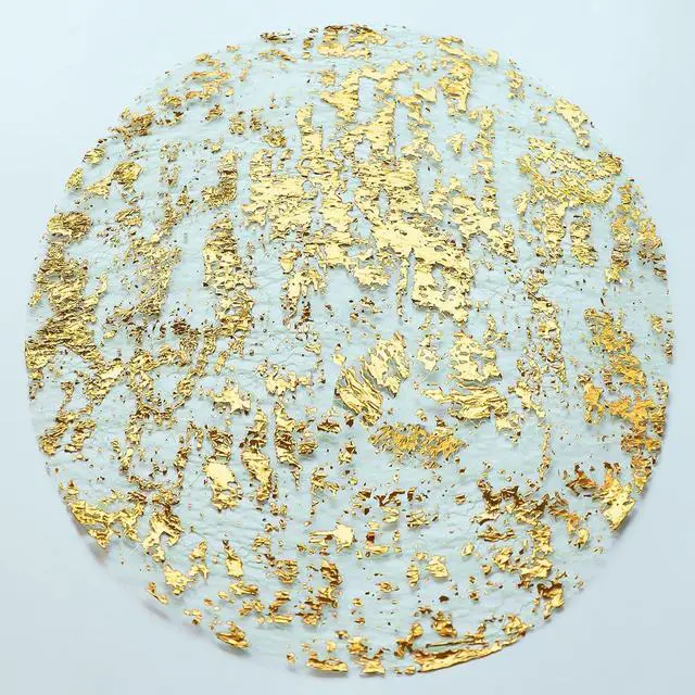 Main image of Snowkingdom Disposable Gold Placemats Set of 12 Metallic Round 13 Inch Foil Mesh Pressed Fall Table Mates 12 Pack Gold Doilies for Dining Table Wedding Birthday Party Holiday Home Decoration