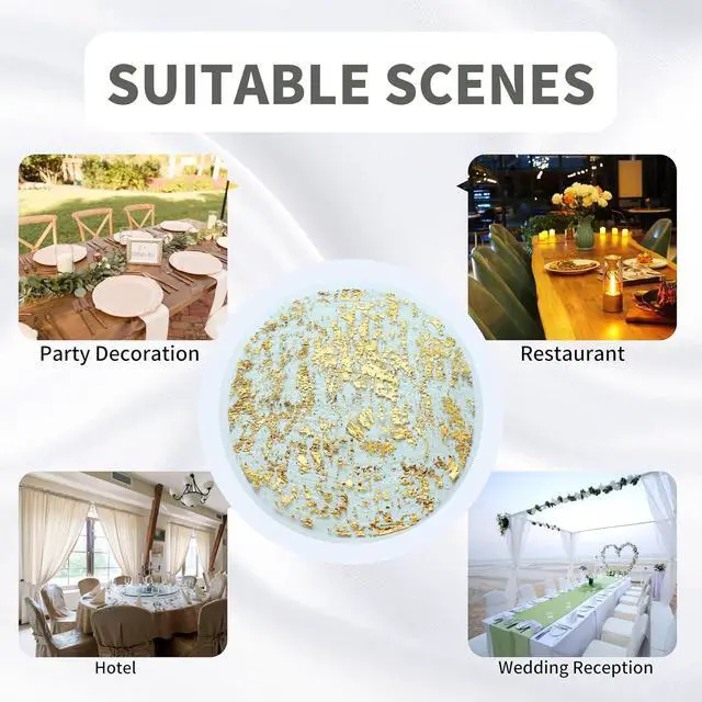 Alt view image 6 of 7 - Snowkingdom Disposable Gold Placemats Set of 12 Metallic Round 13 Inch Foil Mesh Pressed Fall Table Mates 12 Pack Gold Doilies for Dining Table Wedding Birthday Party Holiday Home Decoration