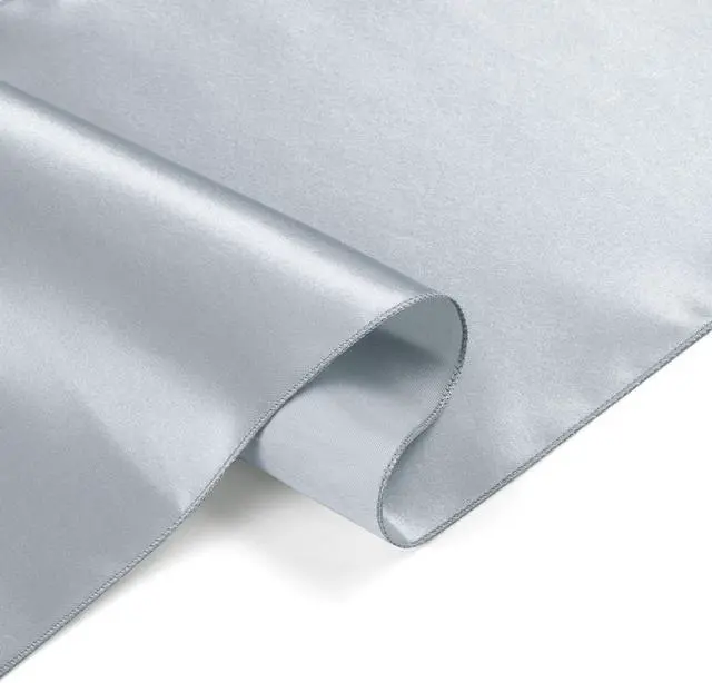 Alt view image 6 of 7 - Silver Satin Table Runner, 12x108 Inches, 2 Pack | Premium Satin, Smooth Silk-Like Surface, Elegant Table Decor, Wedding Prom Event Party Banquet Supplies