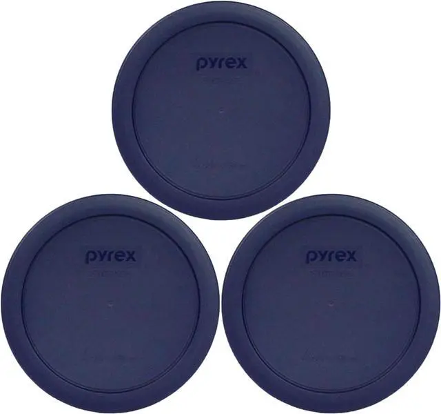 Main image of Pyrex 7201-PC (4-Cup) Blue Food Storage Lid (3-Pack) - Made in USA | Non-Porous Surface | Warp-Resistant Build | Spill-Reducing Seal | Easy Cleaning