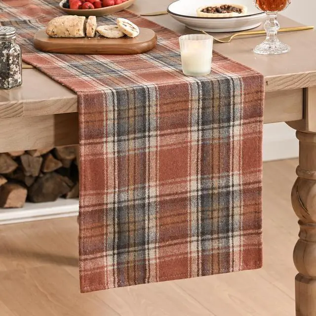 Main image of Artoid Mode Rust Farmhouse Plaid Fall Table Runner 13x72 Inch | Holiday Kitchen Dining Table Decoration for Home Party Decor, Autumn Thanksgiving Rustic Check