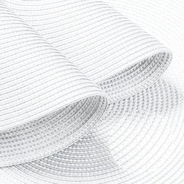 Alt view image 5 of 6 - FunWheat Round Braided Placemats Set of 4 Place Mats for Dining Tables Woven Washable Non-Slip Table mats Small 13 inch(S White, 4pcs)