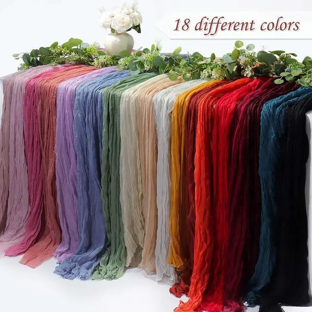 Alt view image 6 of 7 - 1 Pack Cheesecloth Table Runner Boho Rustic Gauze (Terracotta) | Suitable for Wedding and Baby Shower, Spring Home Decorations, Mothers Day and Bridal Birthday Party Supplies