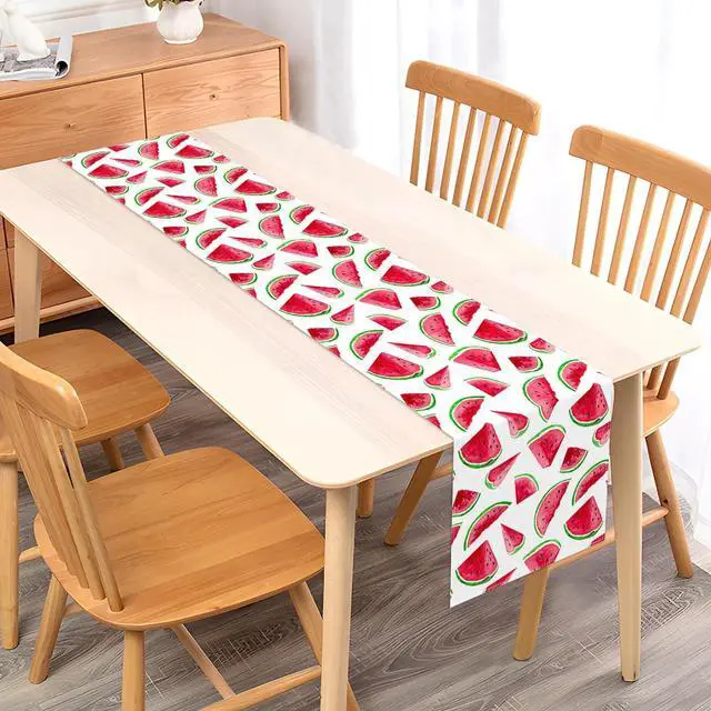 Alt view image 2 of 5 - Vohado Watermelon Table Runner Spring Summer Watermelon Theme Party Decoration Dining Room Holiday Home Kitchen Island Decor
