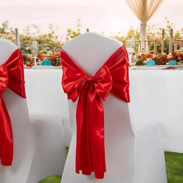 Alt view image 3 of 7 - Horbaunal 6 Pack Satin Runners 12 x 72 Inch, Red | Bright Silky Smooth Satin Table Runners, for Birthday Wedding Party Banquets