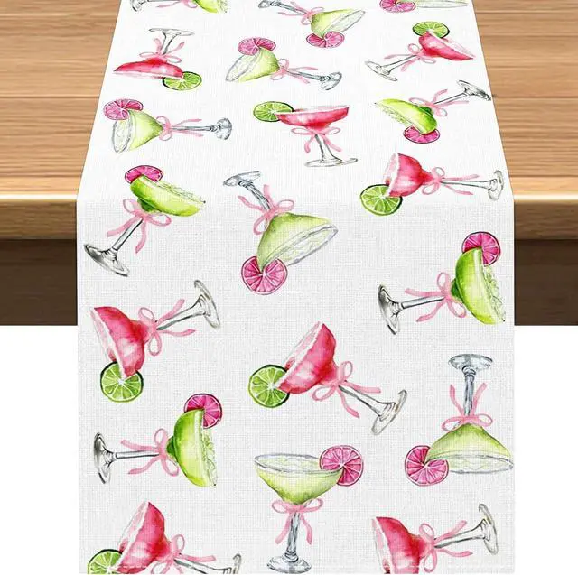 Main image of Vohado Margarita Table Runner Margs and Matrimony Party Decorations Bachelorette Cocktail Birthday Supply Dining Room Home Kitchen Island Decor (13" x 72")