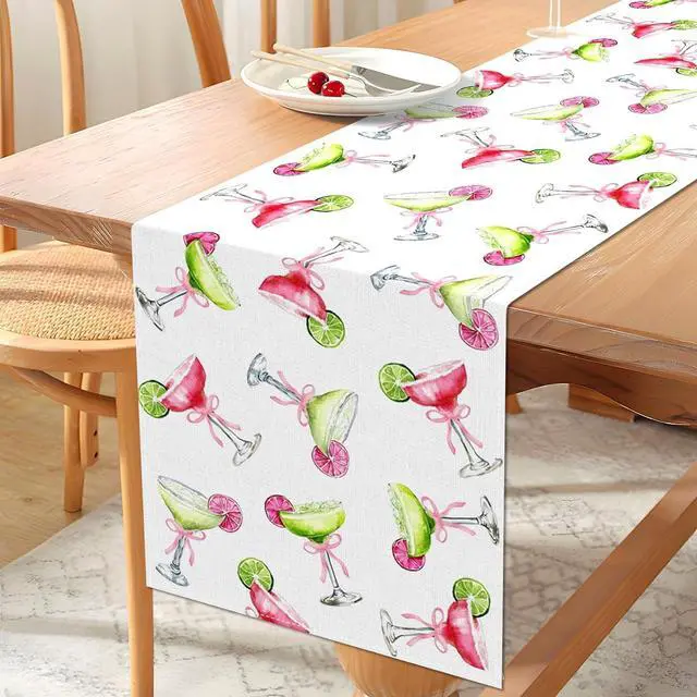Alt view image 3 of 6 - Vohado Margarita Table Runner Margs and Matrimony Party Decorations Bachelorette Cocktail Birthday Supply Dining Room Home Kitchen Island Decor (13" x 72")