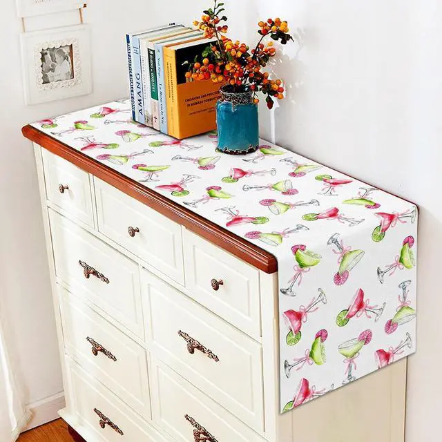 Alt view image 6 of 6 - Vohado Margarita Table Runner Margs and Matrimony Party Decorations Bachelorette Cocktail Birthday Supply Dining Room Home Kitchen Island Decor (13" x 72")