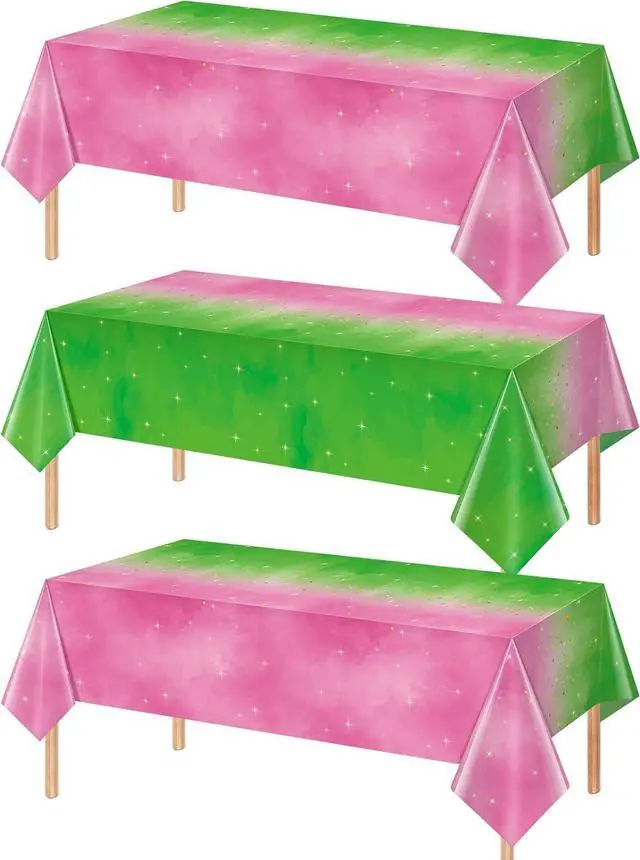 Main image of 3pcs 54x108Inch Witch Party Decorations Tablecloth,Pink and Green Disposable Rectangle Plastic Table Cloth,Witch Theme Table Cover for Kids Baby Shower Wedding Birthday Party Supplies Decors