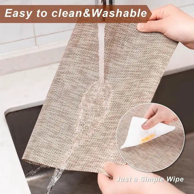 Alt view image 5 of 6 - Placemats Set of 4 Washable Indoor(Beige) | Outdoor Vinyl Place Mats for Dining Table Durable Non-Slip Heat Resistant PVC Weave Table Mats