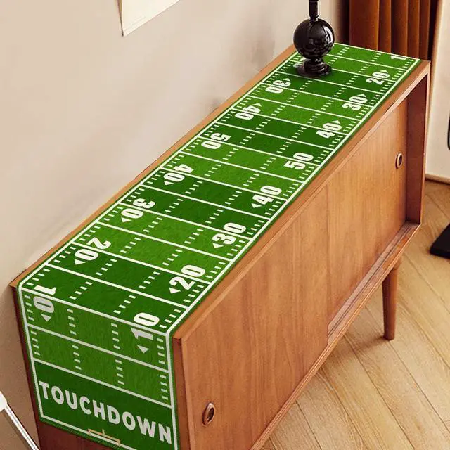 Alt view image 4 of 5 - Nepnuser American Football Court Table Runner Touch Down Football Birthday Party Decoration Boy Sport Farmhouse Home Dining Room Kitchen Table Decor (13" x 72")