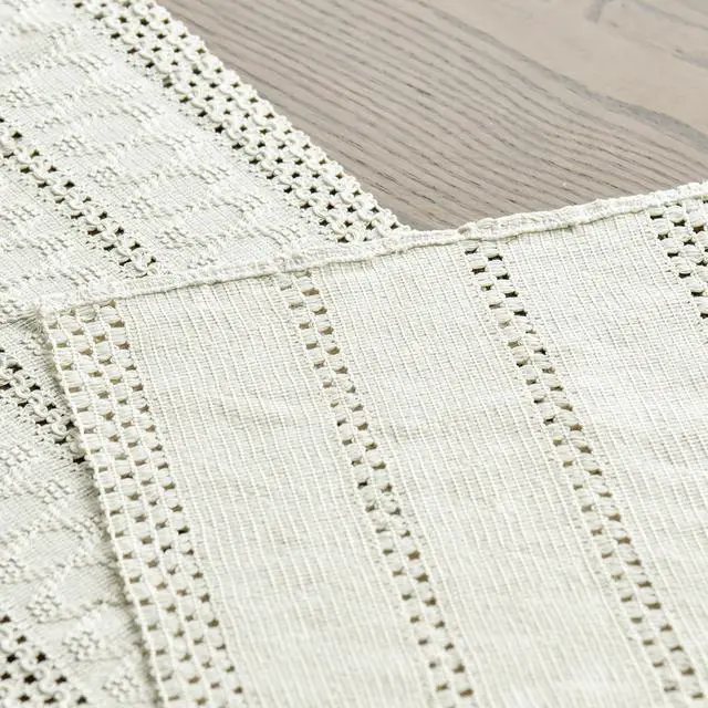 Alt view image 4 of 7 - Artoid Mode Beige Woven Farmhouse Hollow Table Runner 12x72 Inch | Holiday Rustic Kitchen Dining Dresser Coffee Table Decoration for Home Party Decor, Macrame Cotton Blend