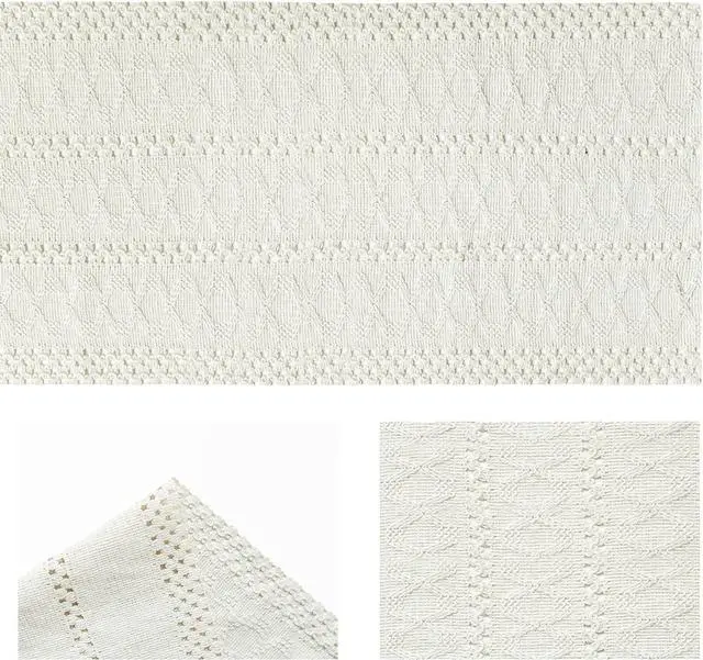 Alt view image 5 of 7 - Artoid Mode Beige Woven Farmhouse Hollow Table Runner 12x72 Inch | Holiday Rustic Kitchen Dining Dresser Coffee Table Decoration for Home Party Decor, Macrame Cotton Blend