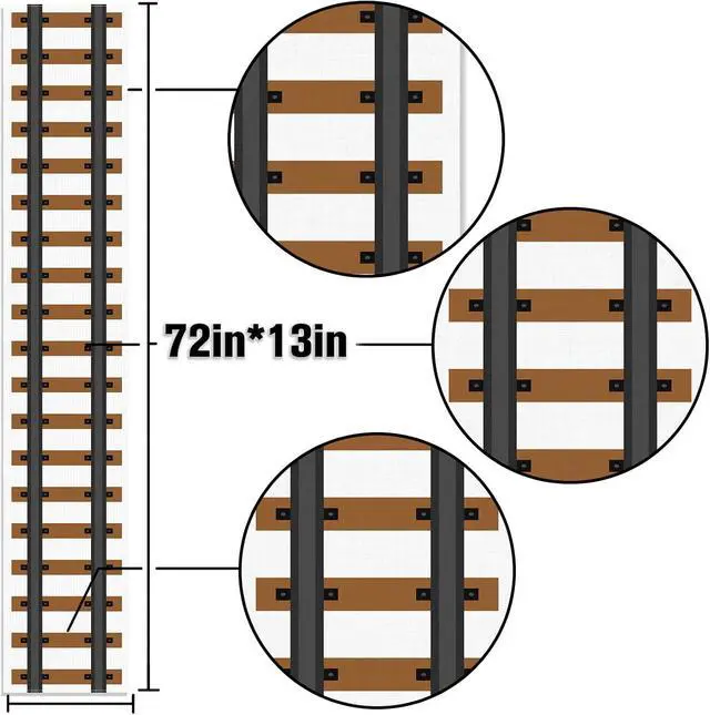 Alt view image 3 of 6 - Polar Railroad Train Track Table Runner Christmas Train Express Birthday Party Decoration Wild West Dining Room Home Kitchen Island Decor (13" x 72")