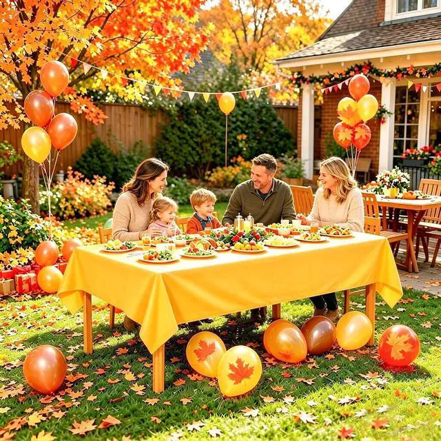 Alt view image 7 of 7 - 2Pcs Yellow Plastic Table Cloth, 54 x 108 Inch Rectangle Disposable Tablecloth for Birthday, Wedding, Picnic, Holiday Party